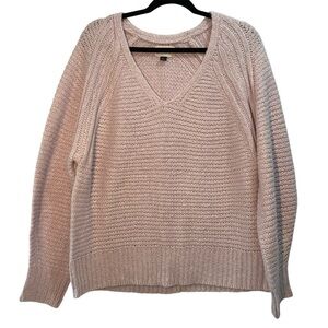 Universal Thread chunky knit V neck Lilac/Pink sweater Women’s  Size L(28)